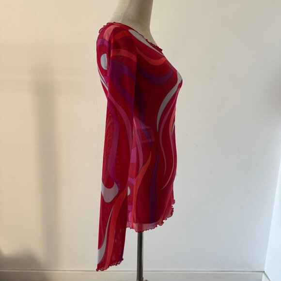 Pucci Marmo Semi-Sheer Tulle Top - Picture 3 of 9